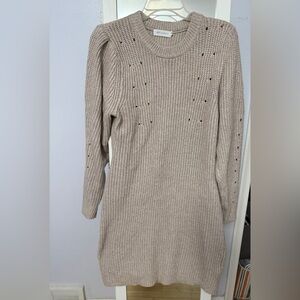 All in Favor sweater dress. Pink tinted tan, size XL.